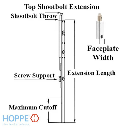 16mm Manual Top Extension, Shootbolt 15.75" length-Countryside Locks