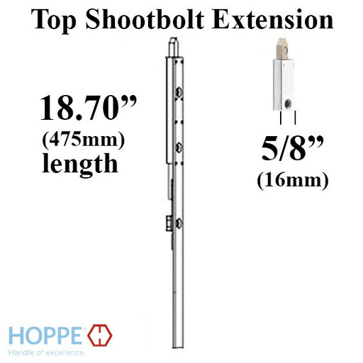 Hoppe Multipoint 16MM Manual Top Extension, Shootbolt 18.70" Length-Countryside Locks