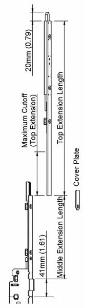 Hoppe Multipoint In Active Shootbolt Hoppe Top Extension-Countryside Locks