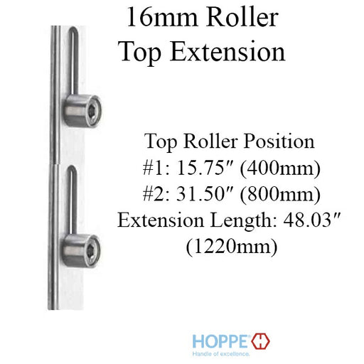 Hoppe Multipoint Lock 16MM Manual 4 Roller Top Extension, Rollers At 15.75" And 31.50"-Countryside Locks