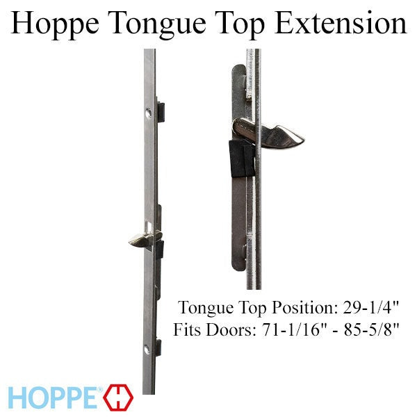 Hoppe 16MM Multipoint Manual Top Extension, Tongue at 29.25", 48.03" Length-Countryside Locks