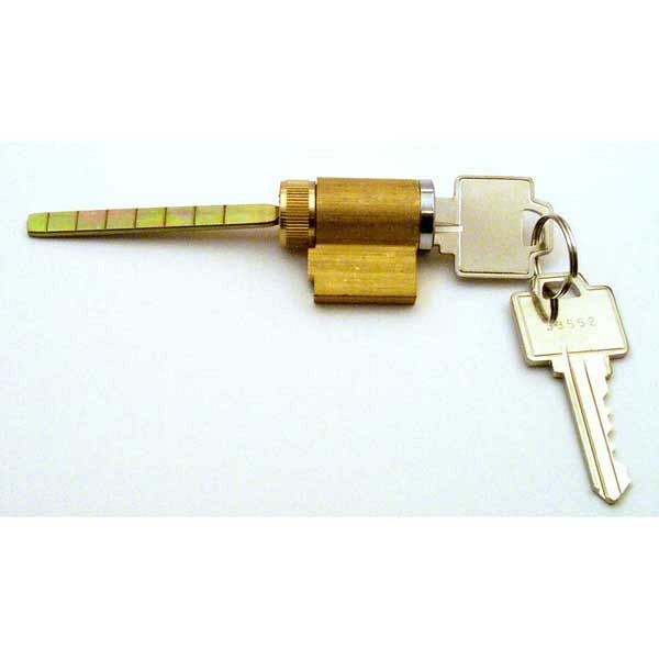 Cerradura de cilindro CS Lock, cordal de 1-3 / 4 pulg., Carcasa de latón, 2  llaves para cerraduras de puertas de patio